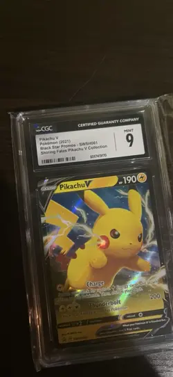 Pikachu V - CGC 9 MINT Shining Fates Black Star Promo 2021 Pokemon TCG! FastShip - Image 2