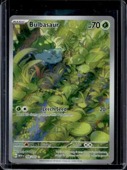 2023 Pokemon SV 151 Bulbasaur Full Art Illustration Rare #166/165 - Image 1