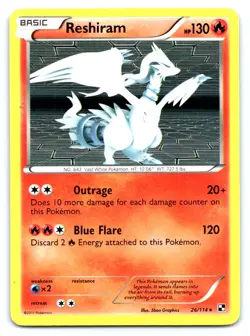 Reshiram Pokemon Holo Rare Black and White 26/114 - Image 1