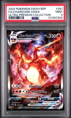 2022 POKEMON SWSH BLACK STAR PROMO #261 FULL ART/CHARIZARD VMAX PSA 9 - Image 1