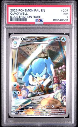 2023 POKEMON PAL EN-PALDEA EVOLVED ILLUSTRATION RARE #207 QUAXWELL PSA 7 - Image 1