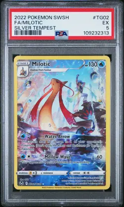 2022 POKEMON SWORD & SHIELD SILVER TEMPEST #TG02 FULL ART/MILOTIC PSA 5 - Image 1