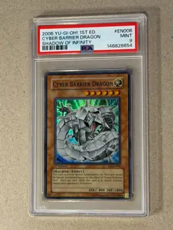 2006 YU-GI-OH! 1st Ed. SOI-SHADOW OF INFINITY CYBER BARRIER DRAGON #EN006 PSA 9 - Image 1