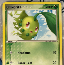 Chikorita 51/115 Non Holo EX Unseen Forces Vintage Pokemon Card 2005 LP - Image 2
