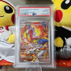 2024 POKEMON TWM EN-TWILIGHT MASQUERADE | ILLUSTRATION RAREINFERNAPE 173 PSA 10 - Image 2