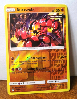 POKEMON BUZZWOLE 77/131 REVERSE HOLO RARE FORBIDDEN LIGHT LP - Image 1