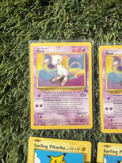 Pokemon Card Lot Vintage Mew Black Star Promo x4 + Surfing Pikachu + Radiant - Image 2