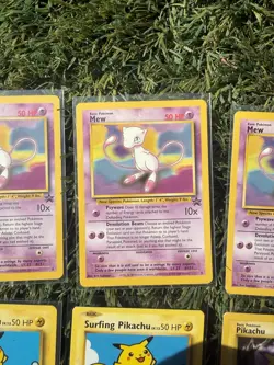 Pokemon Card Lot Vintage Mew Black Star Promo x4 + Surfing Pikachu + Radiant - Image 3