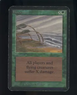 1993 MTG Magic The Gathering Alpha Hurricane - Image 1