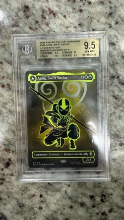 MTG TLA 2025 Ocean's Fury Legendary Creature Neon Ink - Aang & La BGS 9.5 - Image 1