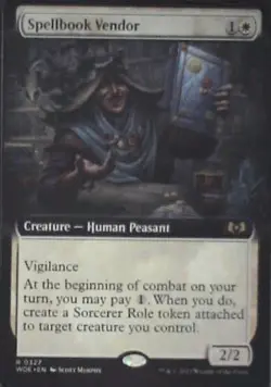 Spellbook Vendor (Extended Art) - Wilds of Eldraine: #327, MTG Nm R237 - Image 1