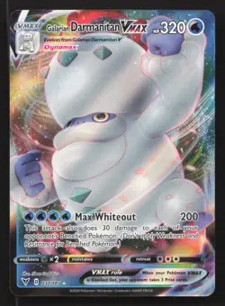 Pokemon Galarian Darmanitan VMAX Ultra Rare SWSH04: Vivid Voltage 037/185 NM - Image 1