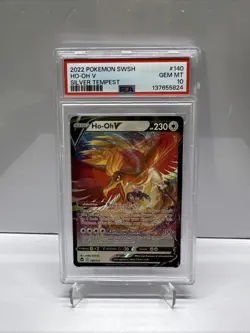 2022 POKEMON SWORD & SHIELD SILVER TEMPEST #140 HO-OH V PSA 10 - Image 1