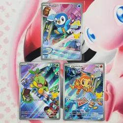 Piplup 042 + Chimchar 041 + Turtwig 040 - First Partner Pokemon Cards - #L591 - Image 1