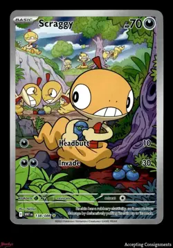 2025 Pokemon TCG Scarlet & Violet White Flare #138 Scraggy IR - Image 1