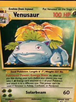 Pokemon Venusaur 15/102 Base Set Holo WOTC MP - Image 2
