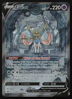 Zacian V GG48/GG70 Holo V Rare Crown Zenith Galarian Gallery Pokemon English NM - Image 1
