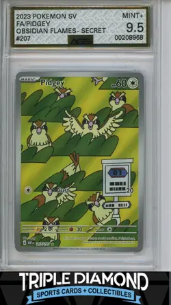 2023 Pokemon SV Obsidian Flames #207/197 Pidgey Secret Full Art AGS 9.5 F959 - Image 1