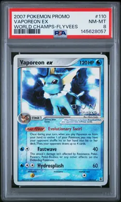 2007 POKEMON WORLD CHAMPIONSHIPS PROMO FLYVEES #110 VAPOREON EX PSA 8 - Image 1