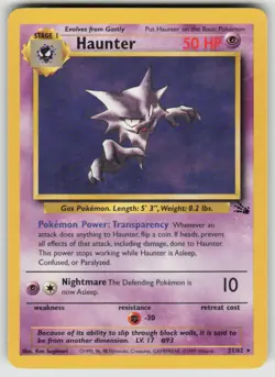 Haunter 21/62 Rare Fossil Pokemon Unlimited Moderately Played - Image 1
