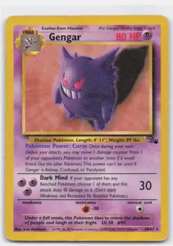 GENGAR 20/62 RARE FOSSIL POKEMON - Image 1