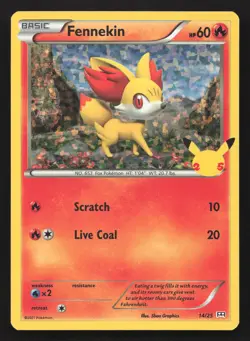 Pokemon Fennekin - 14/25 Promo McDonald's 25th Anniversary Promos 014/025 NM - Image 1
