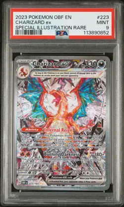 2023 POKEMON OBF EN-OBSIDIAN FLAMES SPECIAL ILLUSTRATION RARE CHARIZARD EX PSA 9 - Image 1