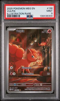 2025 POKEMON MEG EN-MEGA EVOLUTION ILLUSTRATION RARE #138 VULPIX PSA 9 - Image 1