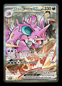 Pokemon TCG Team Rocket's Nidoking EX 233/182 Secret Illustration Rare SIR Holo - Image 1