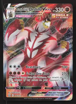 Pokemon Single Strike Urshifu VMAX Ultra Rare SWSH05: Battle Styles 086/163 NM - Image 1