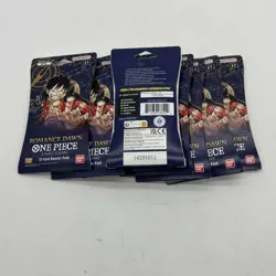 Lot (9) One Piece EN OP-01 Romance Dawn Pre-Errata Sleeved Booster Packs Sealed - Image 2