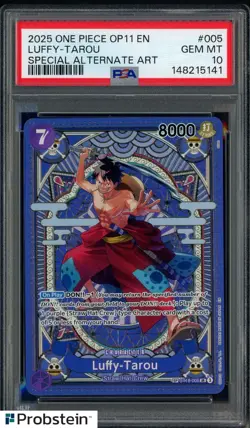 2025 One Piece OP11 EN Special Alternate Art #005 Luffy-Tarou PSA 10 GEM MINT - Image 1