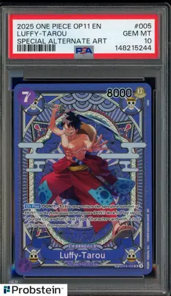 2025 One Piece OP11 EN Special Alternate Art #005 Luffy-Tarou PSA 10 GEM MINT - Image 1