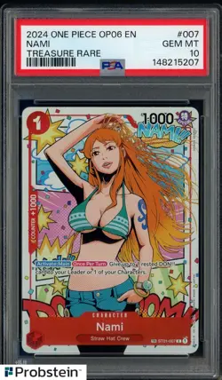 2024 One Piece OP06 EN #007 Nami Treasure Rare PSA 10 GEM MINT - Image 1