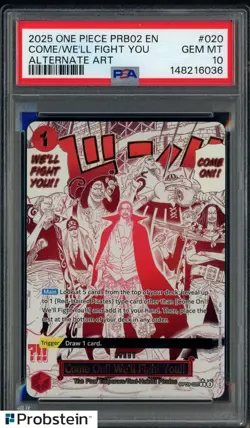 2025 One Piece PRB02 EN Come On!! We’ll Fight You! Alternate Art #020 PSA 10 - Image 1