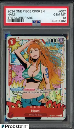 2024 One Piece OP06 EN #007 Nami Treasure Rare PSA 10 GEM MINT - Image 1