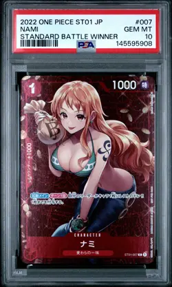 2022 ONE PIECE JAPANESE STARTER DECK ST01-STRAW HAT CREW #007 NAMI PSA 10 - Image 1