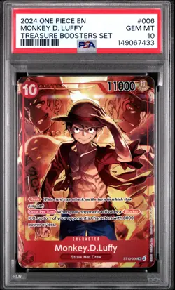 2024 ONE PIECE PROMOS TREASURE BOOSTERS SET #006 MONKEY D. LUFFY PSA 10 - Image 1