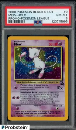 2000 Pokemon Black Star Promos Pokemon League #9 Mew Holo PSA 8 NM-MT - Image 1