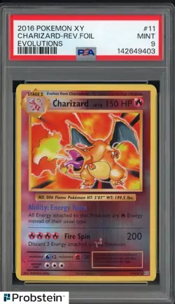 2016 Pokemon Evolutions #11 Charizard Reverse Foil PSA 9 MINT - Image 1