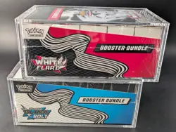 2x Pokemon SV10.5 Black Bolt White Flare Sealed Booster Bundle Display W/Acrylic - Image 4
