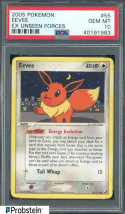 2005 Pokemon Ex Enseen Forces #55 Eevee PSA 10 GEM MINT - Image 1