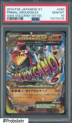 2014 Pokemon XY Gaia Volcano 1st Ed #040 Primal Groudon Ex PSA 10 GEM MINT - Image 1