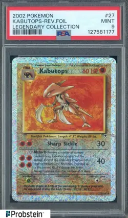2002 Pokemon Legendary Collection #27 Kabutops Reverse Holo Foil PSA 9 MINT - Image 1