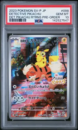 2023 Pokemon Detective Pikachu Japanese SV-P Promo #098 PSA 10 - Image 1