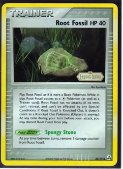 2006 POKEMON EX LEGEND MAKER- ROOT FOSSIL 80/92- REVERSE HOLO- STAMPED -NM/M - Image 1