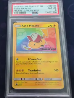 Ash's Pikachu TCG SM108 2017 Promo Card Pokemon - PSA 8 - Image 1