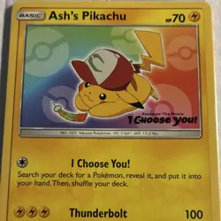 Pokemon Ash's Pikachu SM108 Promo SM Promo I Choose You! 2017 Regular - Image 2