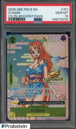 2025 One Piece Championship 25-26 Event Pack #101 O-Nami PSA 10 GEM MINT - Image 1