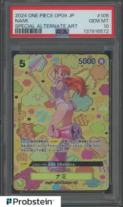 2024 One Piece OP09 Japanese Special Alternate Art #106 Nami PSA 10 GEM MINT - Image 1